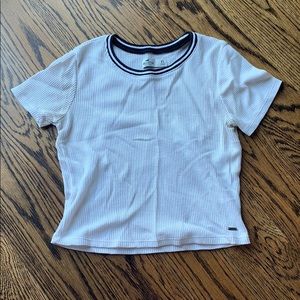 White waffle knit crop top